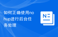 如何正确使用nohup进行后台任务处理