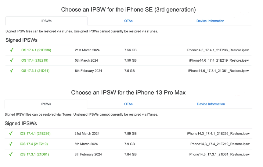 iOS 17.3.1 开放验证通道，iPhone XS-15 系列机型降级操作方法-苹果手机-