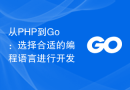 从PHP到Go：选择合适的编程语言进行开发