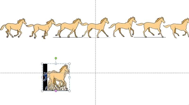 Detailed method for designing a horse running animation using PPT