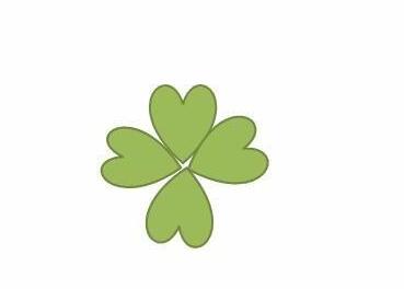 Detailed tutorial on drawing PPT representing lucky four-leaf clover