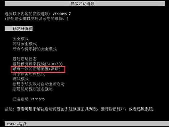 win7开机无法进入系统处理方法