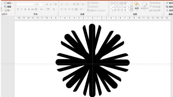 Operation steps for designing snowflake graphics in PPT