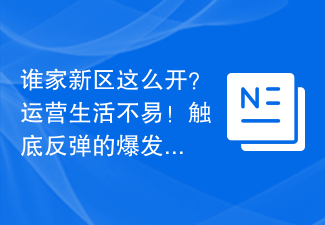 谁家新区这么开？运营生活不易！触底反弹的爆发！