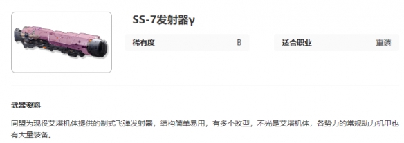 《艾塔紀元》SS-7發射器γ圖鑑一覽