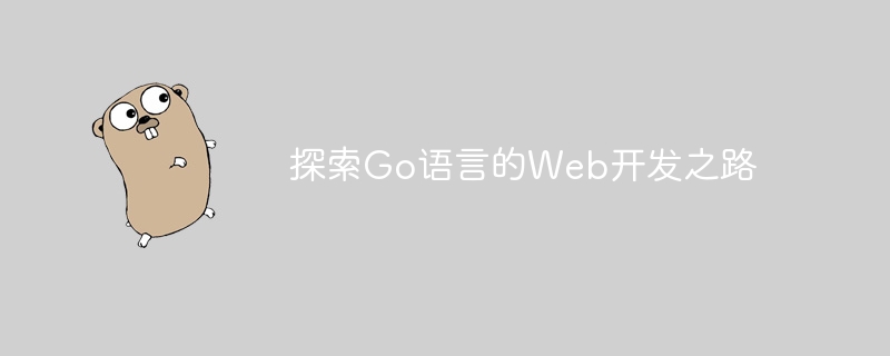 探索Go语言的Web开发之路-Golang-