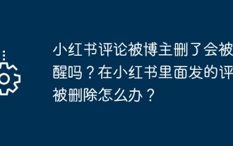 私のXiaohongshuのコメントがブロガーによって削除された場合、通知されますか?小紅書でのコメントが削除された場合はどうすればよいですか?