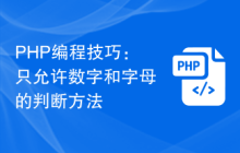 PHP编程技巧：只允许数字和字母的判断方法