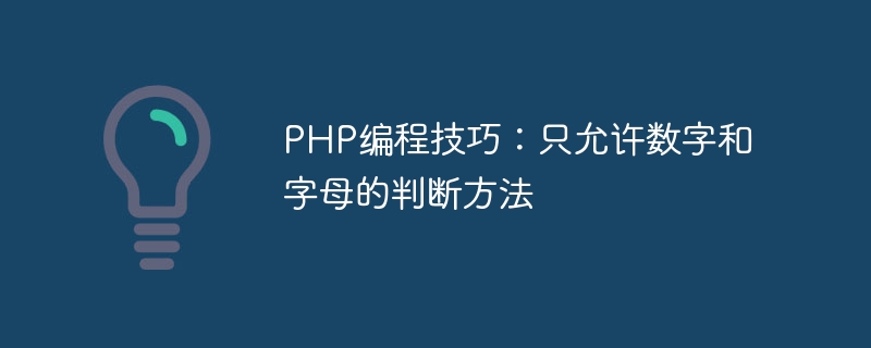 PHP编程技巧：只允许数字和字母的判断方法-php教程-
