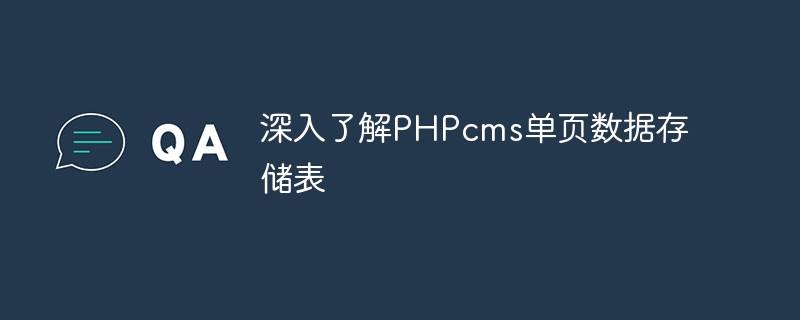 深入了解phpcms单页数据存储表