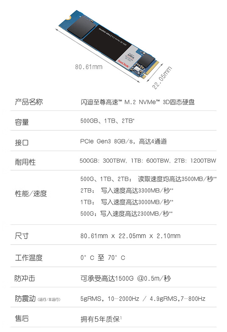 2T 固态 769 元：闪迪游戏高速版 SSD 久违发车（读速 3500MB/s）