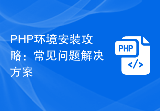 PHP 환경 설치 가이드: 일반적인 문제에 대한 솔루션