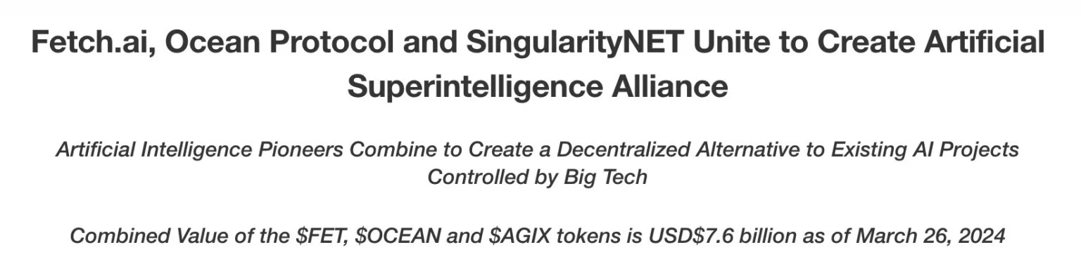 Why choose to merge into ASI? FET, AGIX and OCEAN currency prices rise