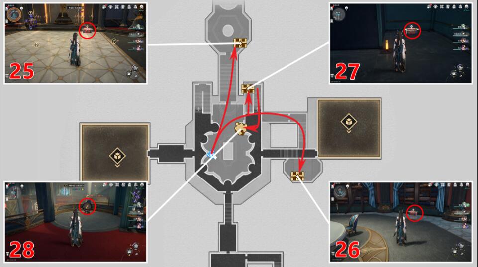 Complete list of treasure chest locations in Chaolu Mansion in Collapsed Star Railroad