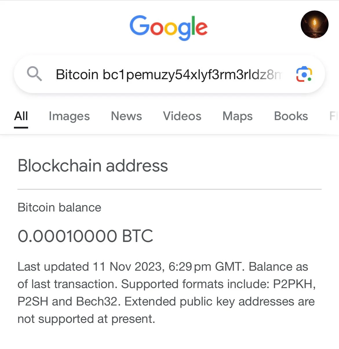 Google search adds new Bitcoin wallet balance query! Currently supports 7 blockchains