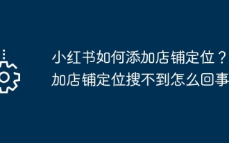 Comment ajouter le positionnement du magasin à Xiaohongshu ? Pourquoi ne puis-je pas trouver l'emplacement du magasin lorsque je l'ajoute ?