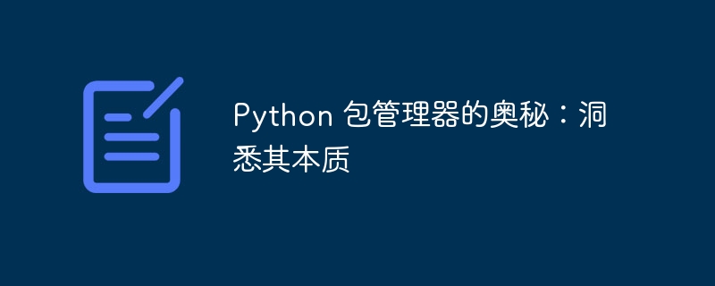 Python 包管理器的奥秘：洞悉其本质-Python教程-