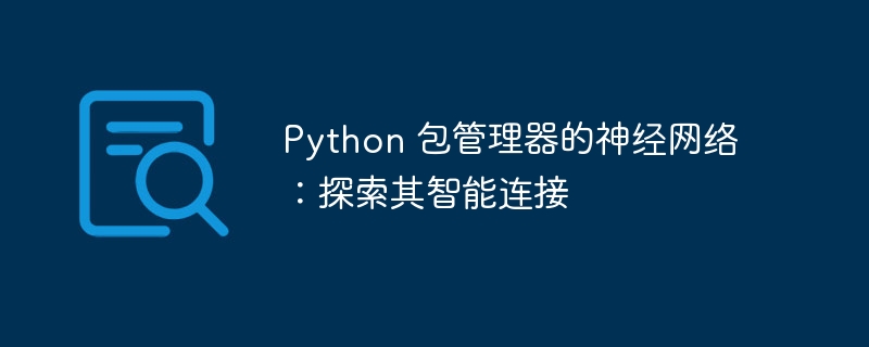python 包管理器的神经网络：探索其智能连接