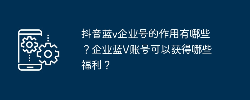 What are the functions of Douyin Blue v Enterprise Account? What benefits can you get with a corporate blue V account?