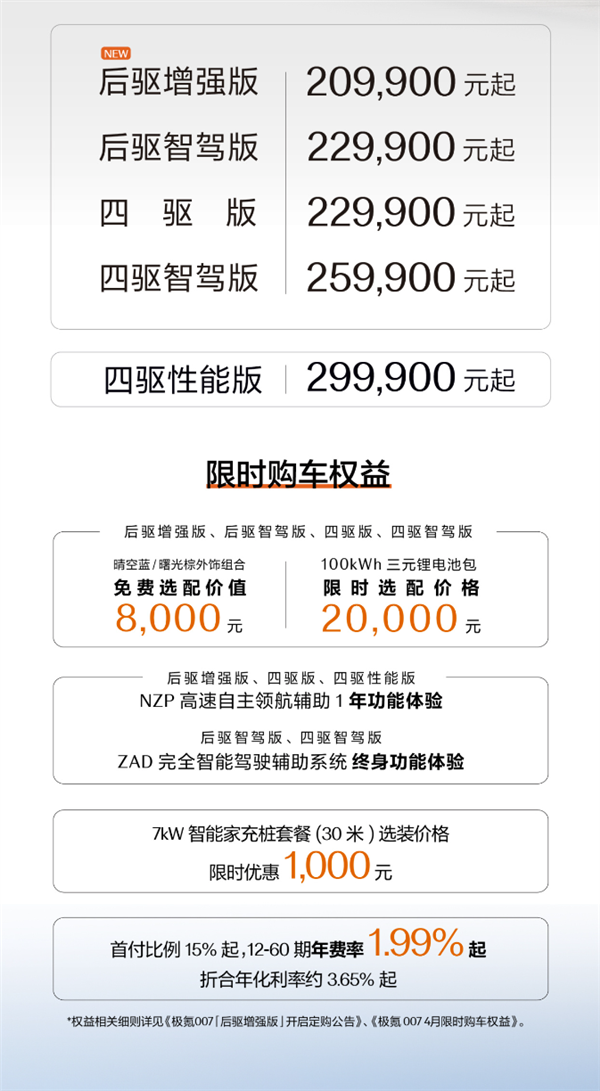 Versi dipertingkatkan pacuan roda belakang Jikrypton 007 secara rasminya diumumkan, berharga daripada 209,900 yuan