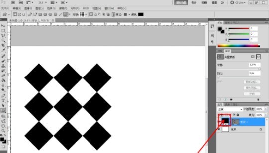 Introduction to the method of designing red square collage pattern in PS