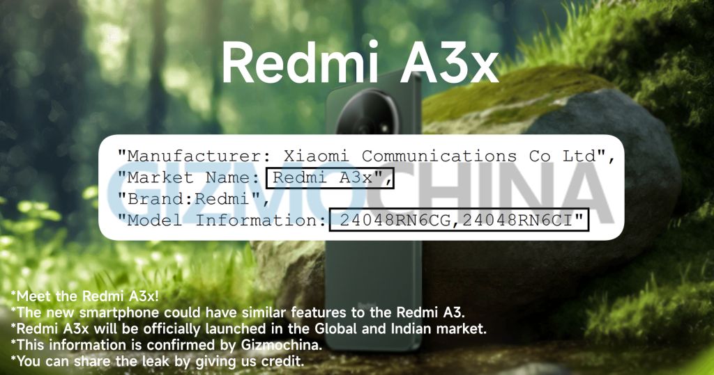 有望 4 月发布，小米 Redmi A3x 手机曝光