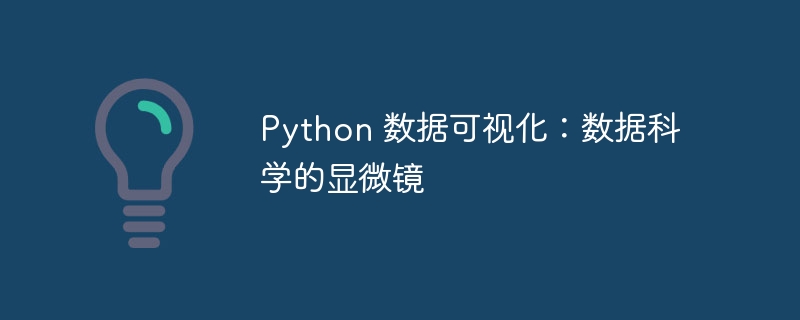 Python 数据可视化：数据科学的显微镜