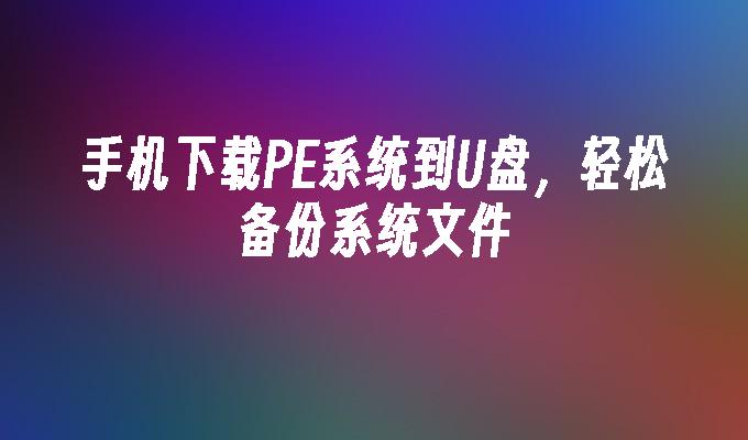 Muat turun sistem PE ke pemacu kilat USB pada telefon mudah alih anda dan sandarkan fail sistem dengan mudah