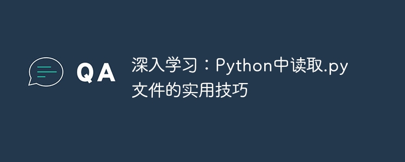 딥 러닝: Python에서 .py 파일을 읽기 위한 실용적인 팁