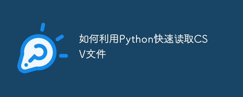 Python을 사용하여 CSV 파일을 빠르게 읽는 방법