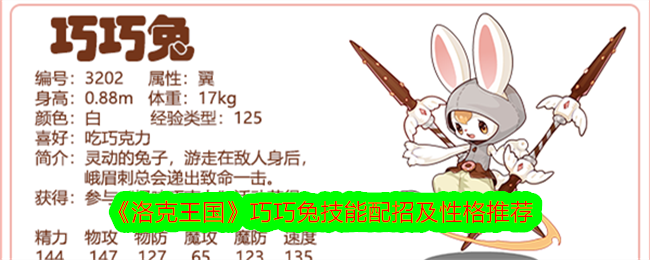 Rock Kingdom Correspondance des compétences du lapin Qiao Qiao et recommandation de personnage