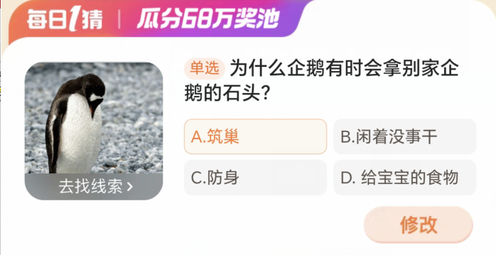 Taobao Big Winner April 7: Why do penguins sometimes take stones from other penguins?