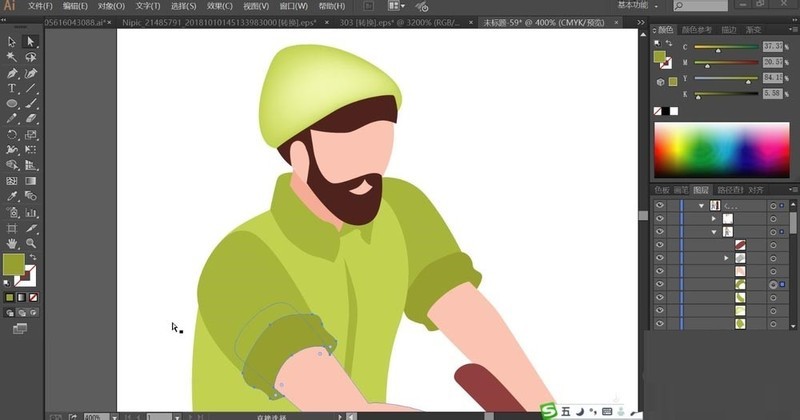 Detailed method of hand-drawing lumberjack cartoon image with AI