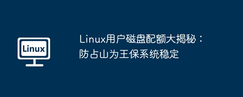 Linux 사용자 디스크 할당량의 비밀: 시스템 안정성을 보장하기 위해 산을 점유하는 것을 방지