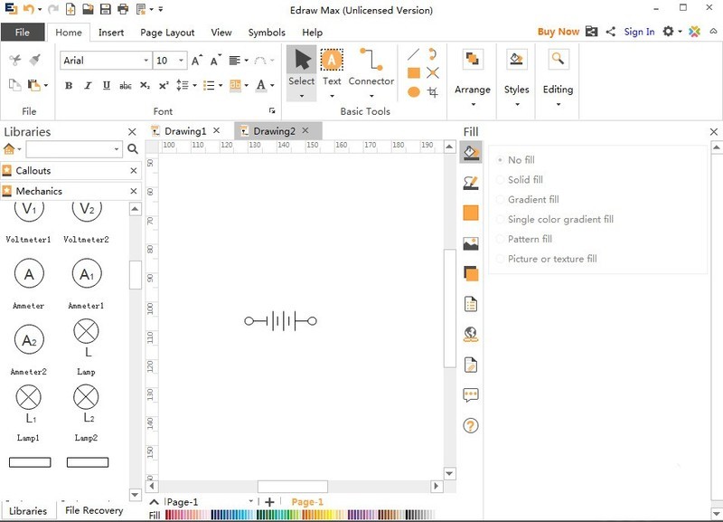 The operation process of making battery pack diagram using Edraw flow chart making software