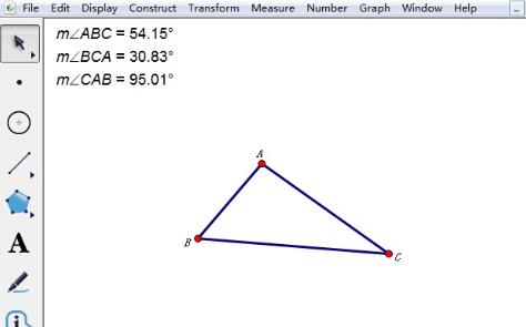 Étapes détaillées pour vérifier que la somme des angles intérieurs dun triangle est de 180° à laide de Geometry Sketchpad