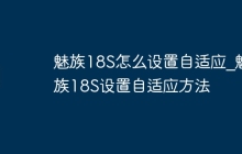 魅族18S怎么设置自适应_魅族18S设置自适应方法