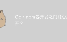 Go，npm包开发之门能否打开？