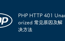 PHP HTTP 401 Unauthorized 常见原因及解决方法