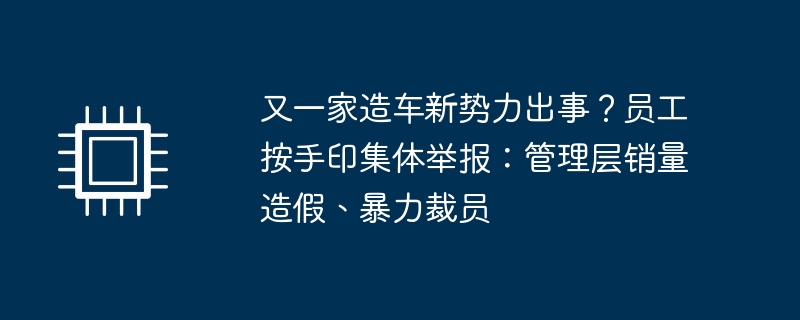 また新たなクルマづくり勢力が窮地に陥っているのか？従業員が指紋を押して一斉に報告：経営陣による売上高の偽装と暴力的な解雇