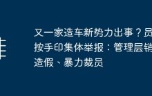 又一家造车新势力出事？员工按手印集体举报：管理层销量造假、暴力裁员
