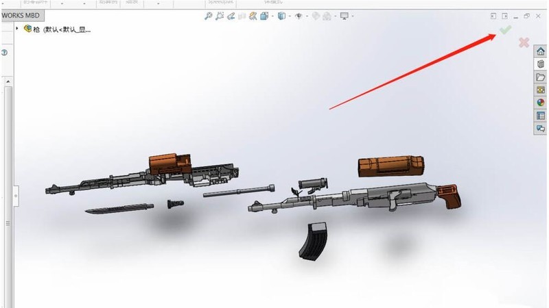 Solidworks拆分AK47突击步枪模型的操作步骤