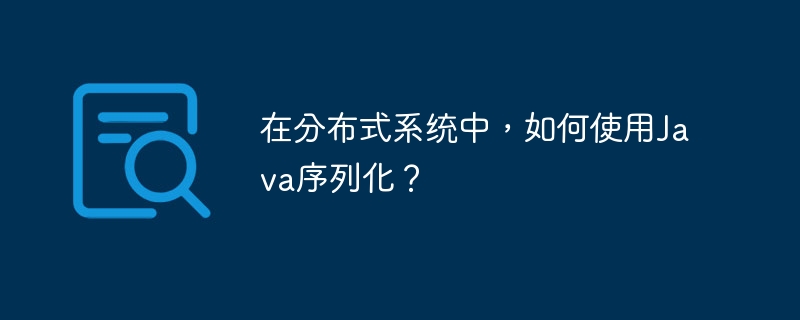 How to use Java serialization in a distributed system?