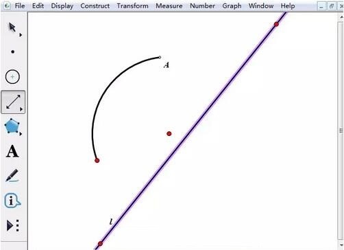 Graphical method of using geometric sketchpad to animate arcs and fold along straight lines