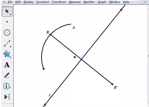 Graphical method of using geometric sketchpad to animate arcs and fold along straight lines