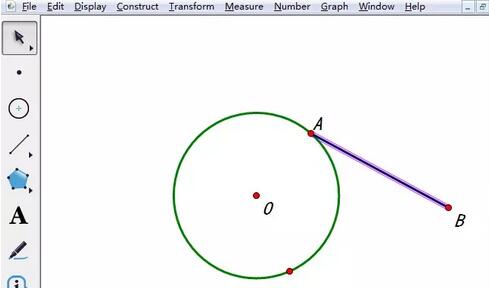 Grafische Methode zur Konstruktion der Mittelpunktsbahn zwischen einem Punkt auf einem Kreis und einem beliebigen Punkt auf dem geometrischen Skizzenblock