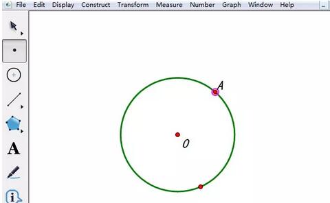 Kaedah grafik untuk membina trajektori titik tengah antara titik pada bulatan dan mana-mana titik pada pad lakar geometri