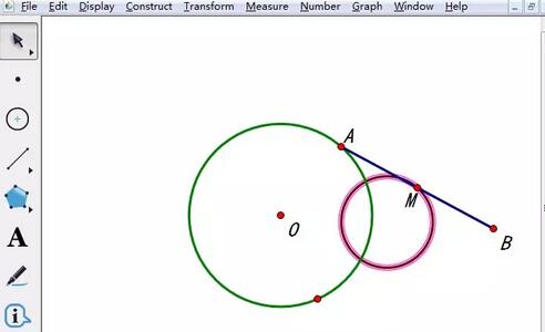 Une méthode graphique pour construire la trajectoire médiane entre un point sur un cercle et nimporte quel point sur le carnet de croquis géométrique