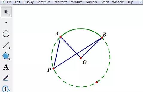 Detailed steps for making a demonstration animation of the circumferential angle theorem on the geometric sketchpad