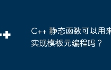 C++ 静态函数可以用来实现模板元编程吗?